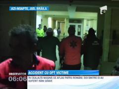Braila: Opt oameni au fost raniti intr-un grav accident rutier