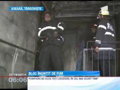 Incendiu violent într-un bloc din Târgovişte