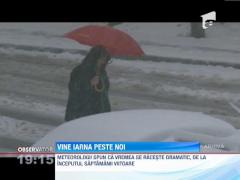 Vine iarna peste noi! Jumătate de ţară va fi acoperită de zăpadă