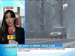 Vine iarna! Viscol şi ninsoare abundentă