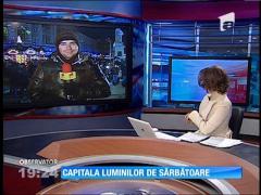 S-au aprins luminile de Crăciun, in Bucureşti