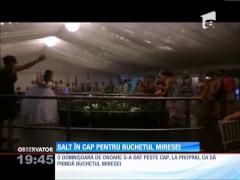 Salt în cap pentru buchetul miresei