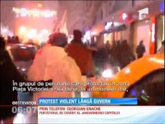 Protest violent în Piaţa Victoriei