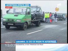 Carambol cu 31 de maşini pe cea mai nouă autostradă a României