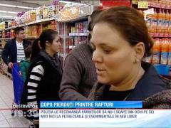 Copii pierduţi printre rafturi la cumpărături