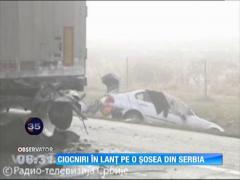 Ciocniri în lanţ pe o şosea din Serbia