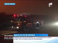 Depozit de 1500 de metri pătraţi, făcut scrum de la scurtcircuit