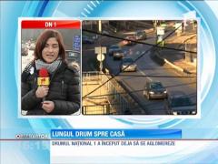 Drumul lung spre casă. Cozi interminabile de mașini pe DN1