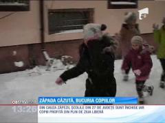 Zăpada căzută, bucuria copiilor