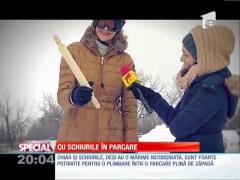 Roxana Ciuhulescu, cu schiurile ÎN PARCARE