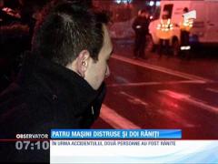 4 maşini distruse şi 2 răniţi în urma unui accident rutier