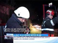Un bătrân cu probleme psihice a incendiat casa în care se aflau cei opt nepoţi ai săi