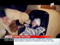Special! Prima întâlnire dintre un câine şi un bebeluş