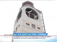 Salt mortal din turnul catedralei din Mioveni