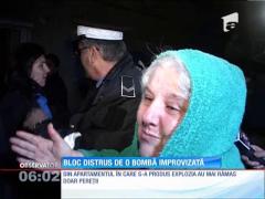 Constanţa: Bloc distrus, după ce un locatar a încercat să golească o butelie