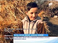 Într-un sat din Iaşi, patru copii orfani se gospodăresc singuri, ca nişte oameni mari!