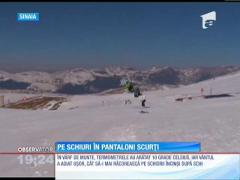 Pe schiuri, în pantaloni scurţi