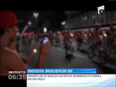 200 de biciclişti au defilat pe străzile din Sao Paulo în pielea goală