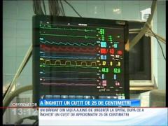 Caz medical incredibil! A înghiţit un cuţit de 25 de centimetri