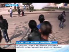Un student egiptean a fost ucis de poliţie, chiar la porţile universităţii islamice din Cairo