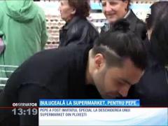 Îmbulzeală la deschiderea unui supermarket din Ploieşti: Pepe, invitatul special