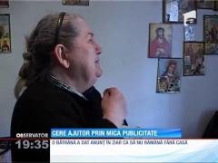 Cere ajutorul la mica publicitate! E gestul disperat al unei bătrâne care riscă să rămână pe drumuri