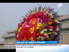 Ceremonie impresionantă cu ocazia implinirii a 102 ani de la naşterea lui Kim Ir Sen