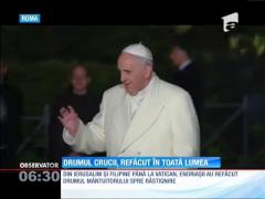 Milioane de creştini au păşit aseară pe Drumul Crucii