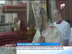 CEREMONIE ISTORICĂ la Vatican. Doi Papi au fost canonizaţi.