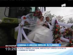Limuzina de nuntă a fost înlocuită cu o combină