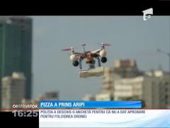 Mâncare adusă cu... dronă! Pizza cu aripi, într-un local din oraşul indian Mumbai