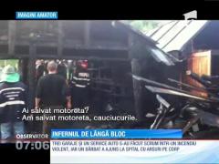 O țigară a făcut scrum trei garaje și un service