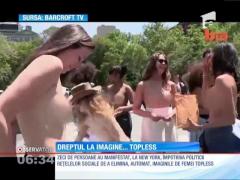 Manifestaţie topless, la New York