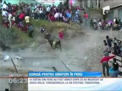 "Sport" periculos! Coridă pentru amatori în Peru