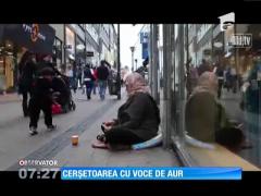 O româncă cerşetoare în Germania impresionează cu vocea ei