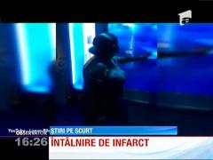 Apropiere de infarct! Atacată de un rechin uriaş dintr-un acvariu
