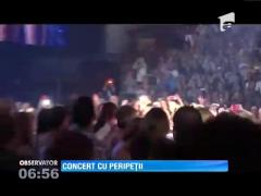 Robbie Williams a căzut peste o femeie în timpul unui concert