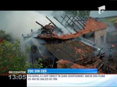 O gospodărie din judeţul Sălaj a fost lovită de fulger