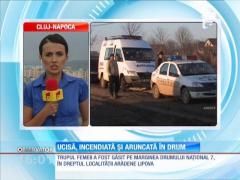 O femeie a fost ucisă şi incendiată