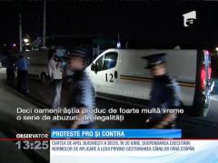 Proteste pro şi contra acţiunii hingherilor