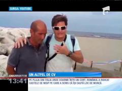 Un român îşi caută loc de muncă într-un mod inedit