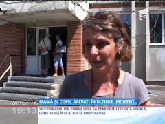 Mama şi copil, salvaţi în ultimul moment