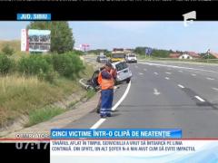 Grav accident pe DN1: cinci oameni au fost răniți