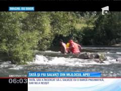 Tată și fiu, salvați din mijlocul apei