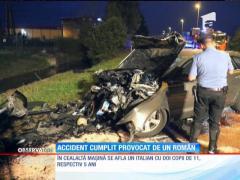 Imagini teribile! ITALIA: Accident cumplit provocat de un român