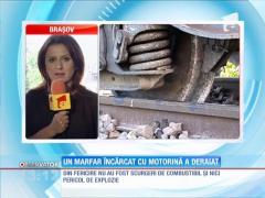 Un marfar încărcat cu motorină a deraiat