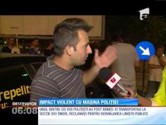 Accident rutier cu mașina poliției!