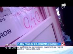 Alimente normale vândute cu etichete de produse bio