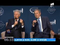 Bill Clinton şi George W. Bush, glume şi sfaturi