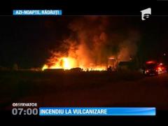 Un incendiu puternic a mistuit o vulcanizare din Rădăuţi